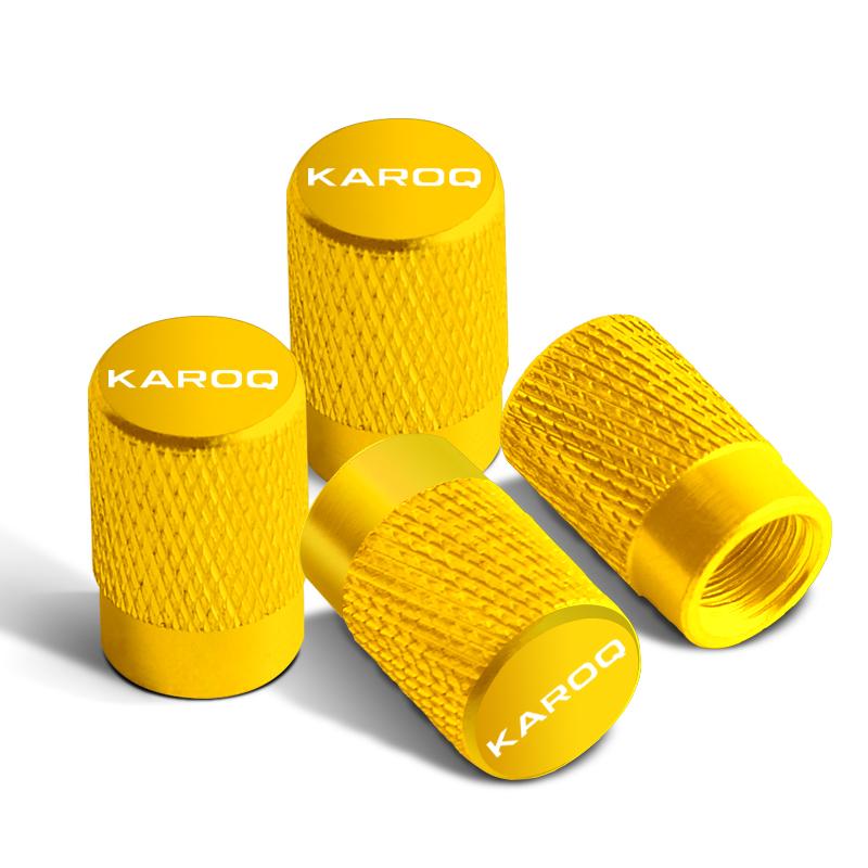 BYCP2 4pcs For Skoda Karoq Badge VRS Sport Line Car Wheel Tire Valve Caps Tyre Stem Covers Accessories Styling