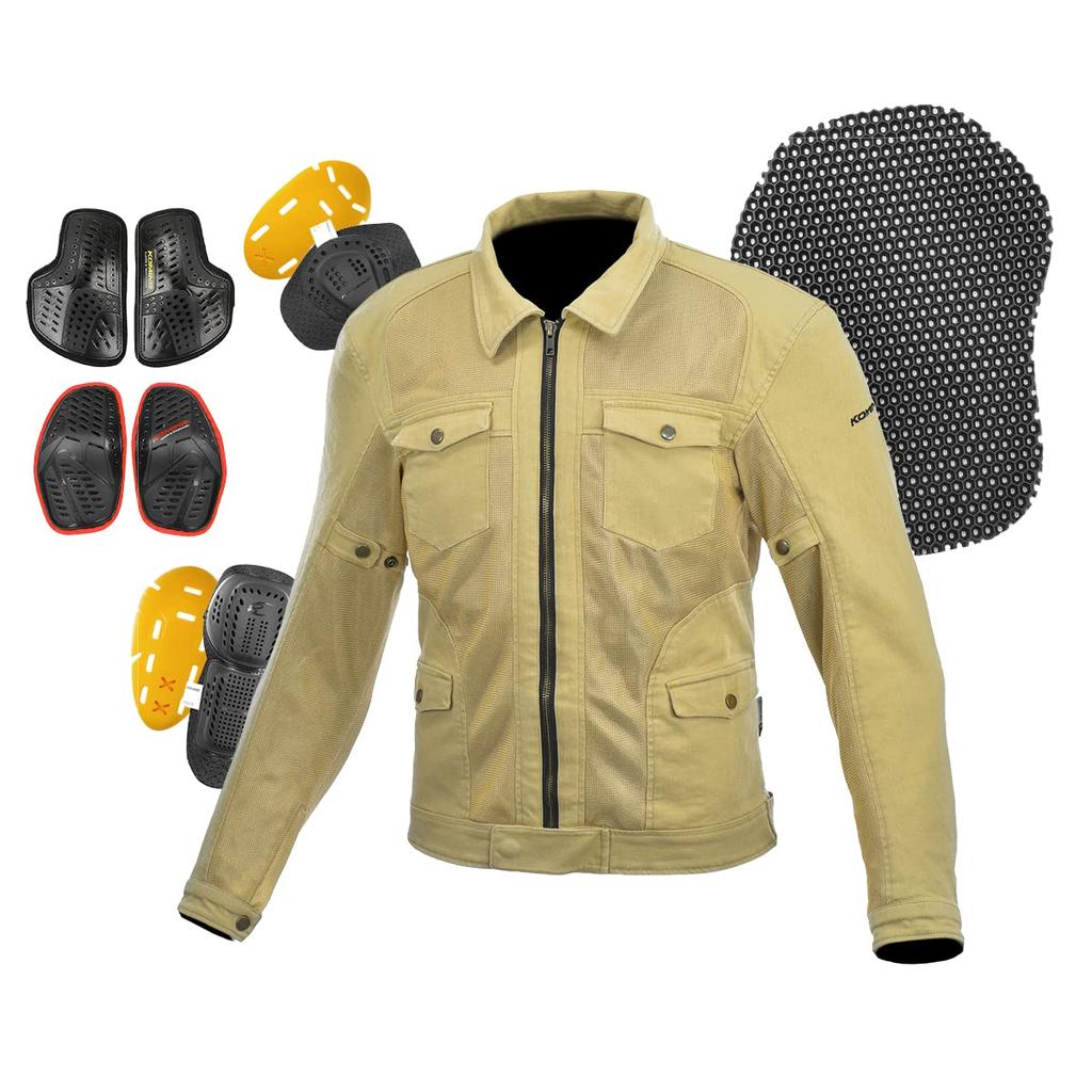 KOMINE Полевая сетчатая куртка для мотоциклов бежевая L JK-161