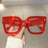 European & American Style Large Square Rivet Anti-Blue Light Glasses - Textured, Slimming, Fashionable for Round Faces
