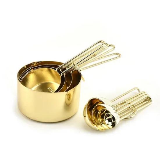 Нержавеющая сталь грамм деревянные мерные чашки ложки позолоченные медные розовое золото кухонные весы для выпечки набор мерных ложек пищевые весы