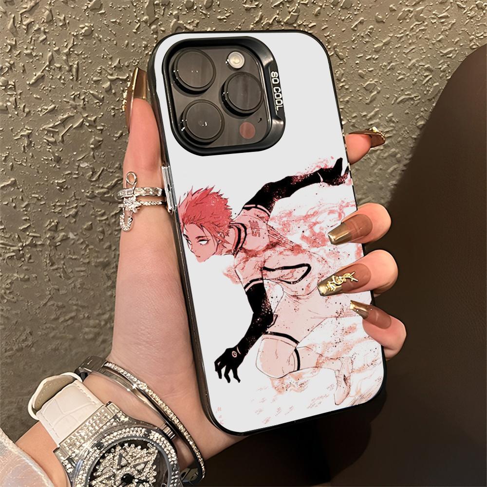 Itoshi Sae B-Blue L-Lock Phone Case For iPhone 16,15,14,13,12,11,Pro,Max,Plus,Mini,XS,SE Anti Fall Black Matte Hard Bumper