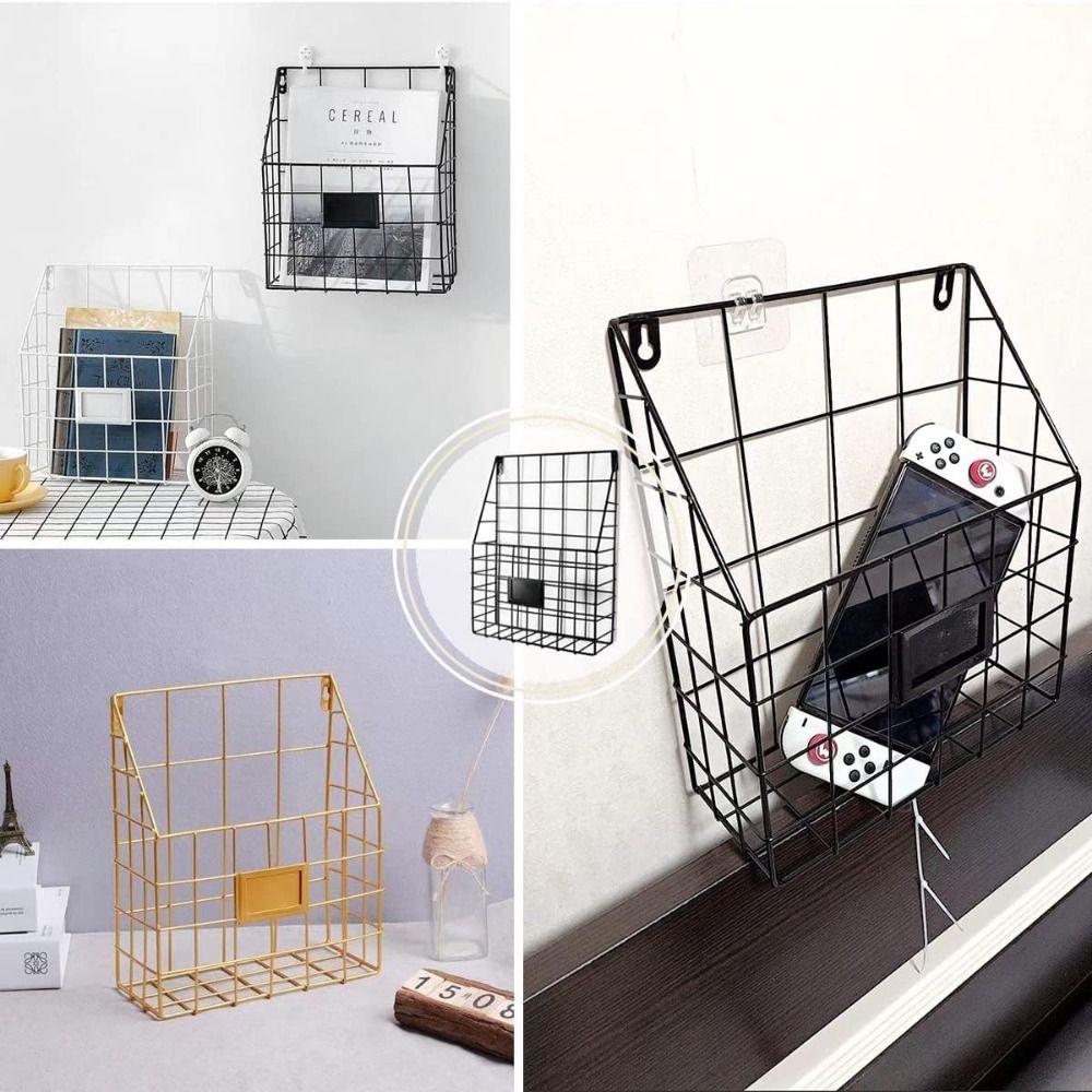 Easy To Install Mail Organizer Metal Mesh Wire Basket Portable Foyer Storage Shelf  Desktop
