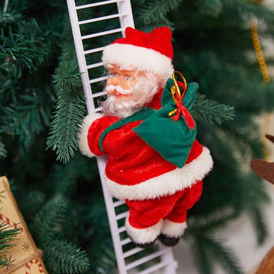 Электрический Санта-Клаус, альпинистская кукла на батарейках, поднимается и спускается на Рождество