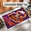 Halloween Theme Crystal Velvet Rug Personalized Custom Name Text Soft Floor Mat Home Decor