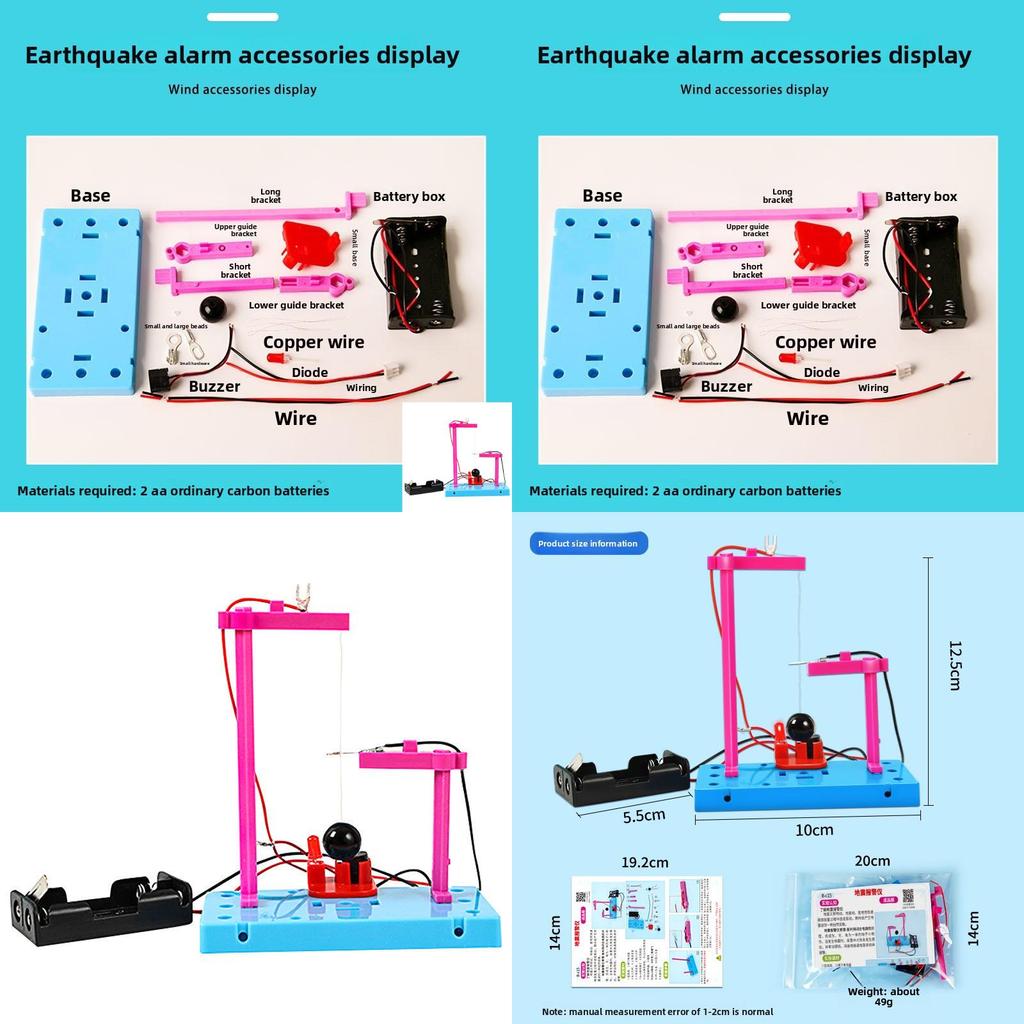 Earthquake Detection Science Toy Diy Physical Model Set With Engineering Features For Kids