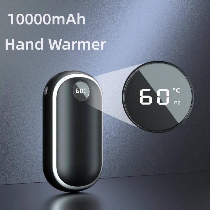 10000mAh USB Rechargeable Double Sides Heating Hand Warmer Portable Mobile Power Supply Large LED Display Heater