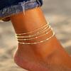 5 шт./компл. женские браслеты на щиколотку, многослойная полая цепь, регулируемая длина, простой стиль, украшение на щиколотку, ювелирные изделия, вечеринка, пляж, повседневная цепь на щиколотку