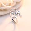 New 925 Silver Plated Women Ring Fashion Olive Branch Leaves Index Finger Adjustable Rings Jewelry Anniversary Gift