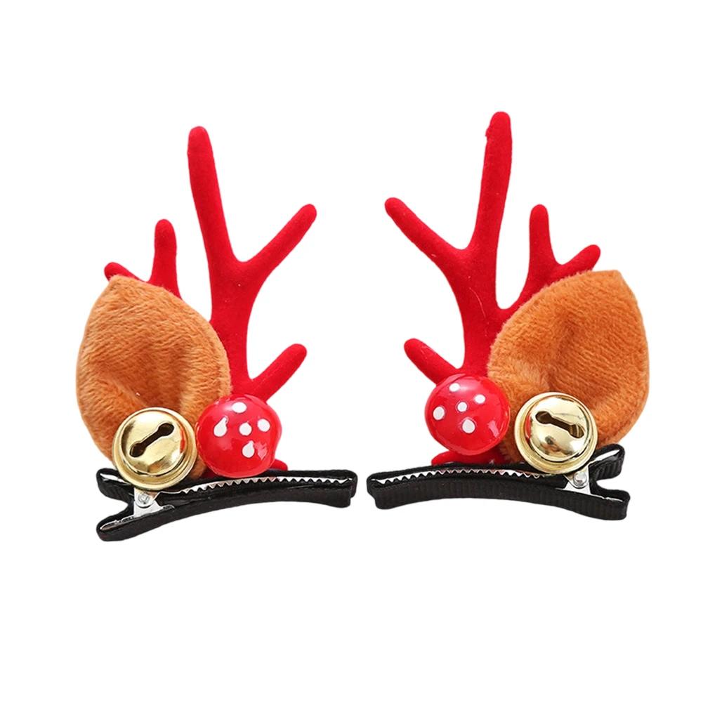 Christmas Decorative Deer Antler Hair Clip Party Costume Accessory Halloween Adult Hair Card Adorable Girl Heart Festival Gift