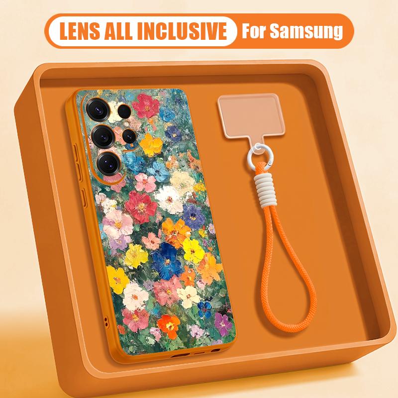 INS Акварельный Цветочный Чехол Для Samsung S26 Ultra S25 FE S24 S24 Plus A57 A37 A17 A56 A36 A16 A55 A35 A15 A54 5G Гибридный Магнитный Матовый Чехол