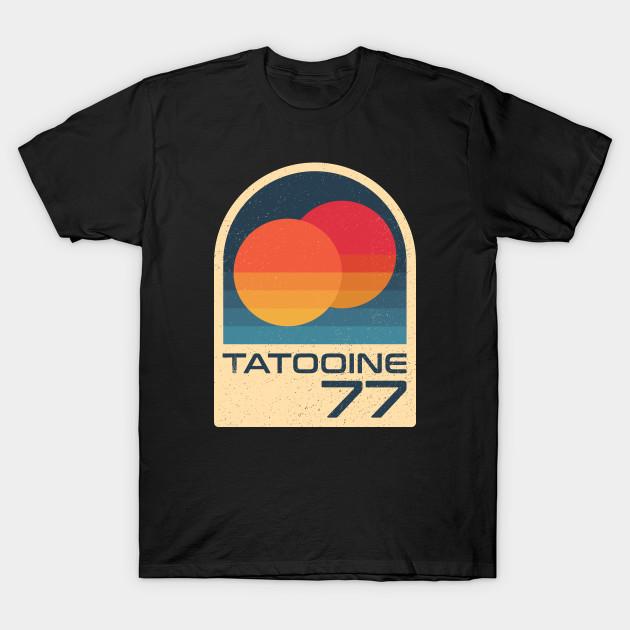 Мужская футболка с принтом Азиатский размер Tatooine 2.0 Печать методом термопереноса без вырезания Хлопковая футболка