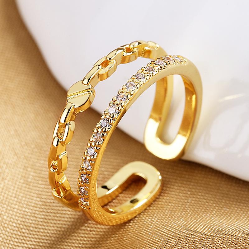 925 Sterling Silver HipHop Ring Open Adjustable Silver/Gold For Women Exquisite Student Girlfriend Jewelry Wedding Party GiftG