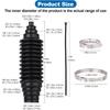 Inner Tie Rod Boot Kit, 2PCS Universal Adjustable Car Tie Rod Boot with Bellow C