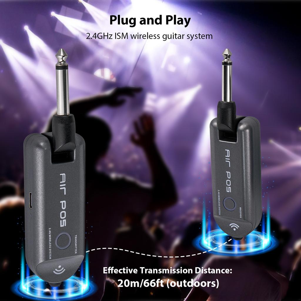 Беспроводная гитарная система Mooer 2.4G Перезаряжаемый комплект передатчика и приемника для электрогитары
