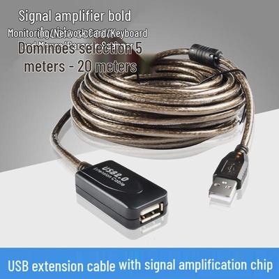 Кабель USB 2.0 для принтера с усилением сигнала, квадратный порт, с чипом, папа-мама.