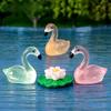 Creative Night Light Pink Flamingo Resin Ornament Cute Luminous Figurine For Desk