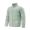 Li Ning Comfortable Simple Versatile Solid Color Zipper Stand Collar Short Down Jacket Unisex Outerwear Gray Green AYMV093-3