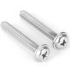 Винт для ручки двери шкафа из нержавеющей стали 304 с круглой головкой и прокладкой, самонарезающий M3/M4
