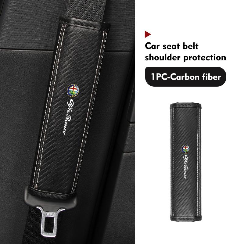 AJKRY1 Car Seat Belt Cover Shoulder Pad Protector Cover Safety Belt Padding Pad Cushion For Alfa Romeo Giulietta GT 159 147 156 Mito