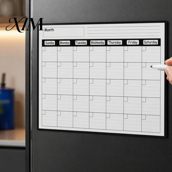 Wall Mounted Schedule for Office Dry Erase Magnetic Calendar Refrigerator, Reusable Monthly Planner Whiteboard Fridge Refrigerator Door, Planning