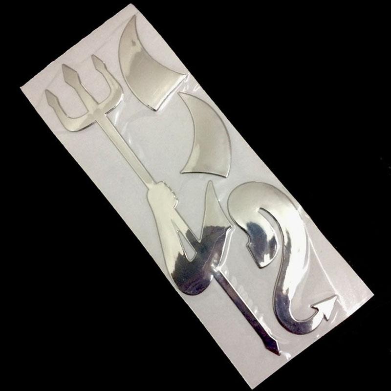 CHIZIYO Car Styling 3D Funny Car Stickers Little Devil Angel Sticker on Car Auto Decals Car-Styling Silver Gold