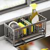 Держатель для губки для кухонной раковины Caddy, устойчивый к коррозии, органайзер для кухонной раковины, держатель для щеток с автоматическим сливным носиком