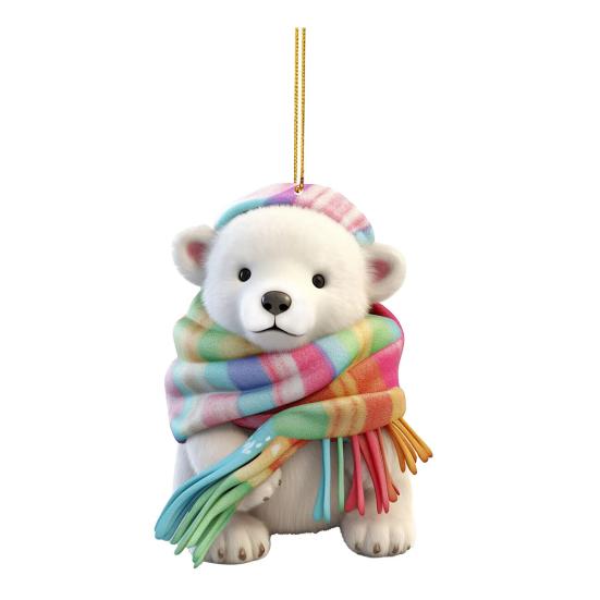 Подвеска в виде оленя Санта-Клауса, праздничная рождественская елка, подвесное украшение, акриловое украшение в виде мультяшного Санты