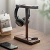 Headphone headphone earphone walnut stand, desktop, headset, stand, stand, wooden,