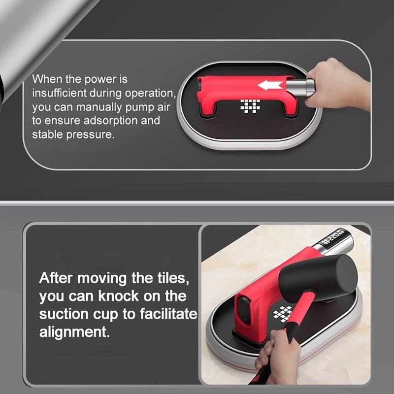 Intelligent Display Electric Suction Cup 220KG Bearing Capacity Heavy Lifter Granite Glass Tile Suckers Lifting Tool 2000mAh