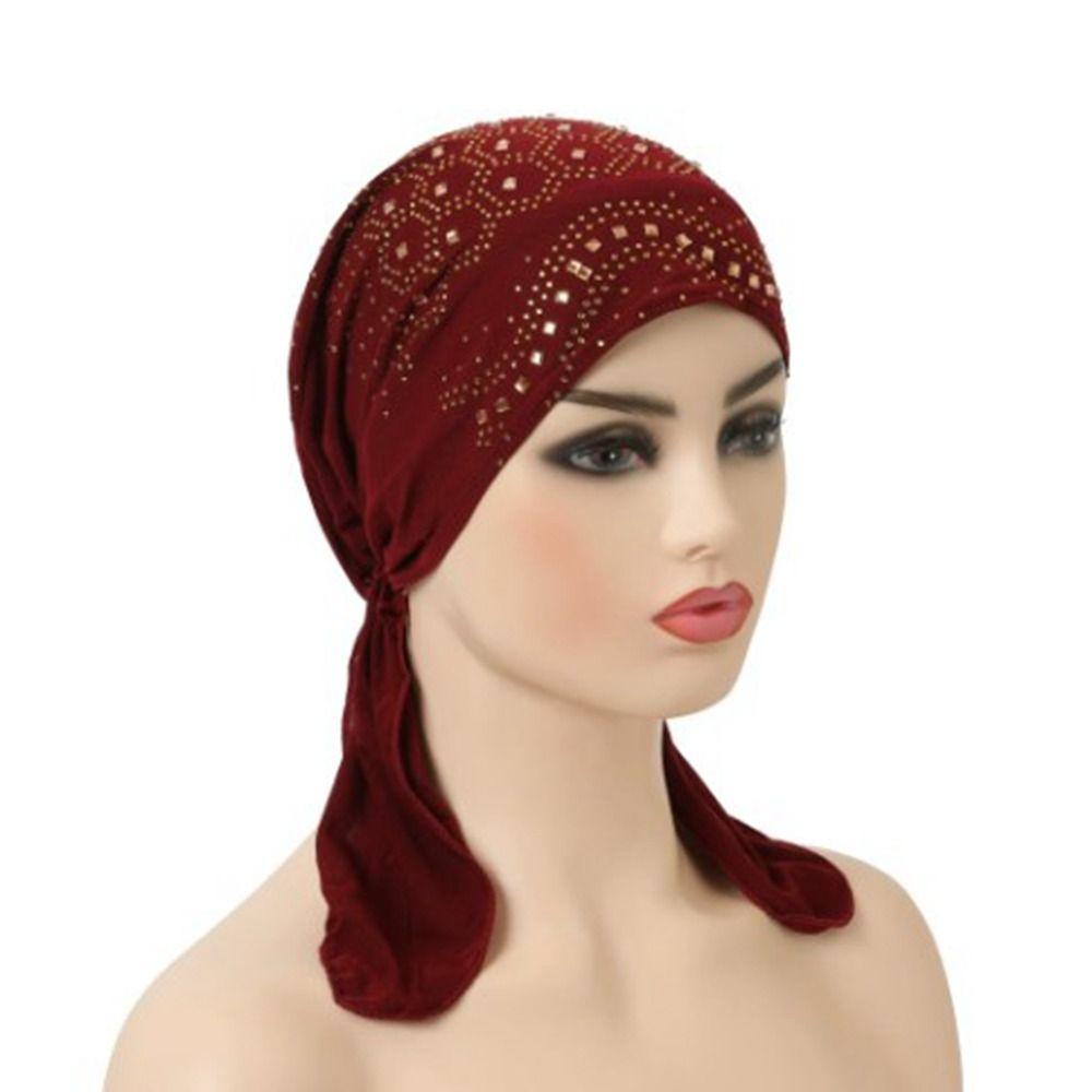 With Many Stones Wind Cotton Hat Bandana Casual Chemotherapy Hat Women National
