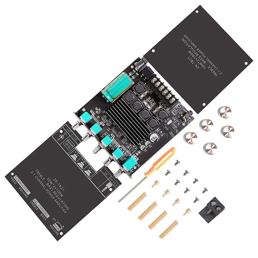 2.1-канальный модуль усилителя звука BT AUX BT5.0, аудиовход, сабвуфер, левый и правый канал