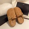 Шлепанцы с толстой подошвой и внутренней платформой, женские, осень 2025, новые, ретро, ленивые, для улицы, Boken, полушлепанцы, повседневная обувь