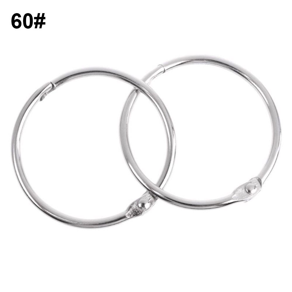 10pcs/lot Plated Album Metal Scrapbook Clips Loose Leaf Binder Keychain Circle Hinged Rings