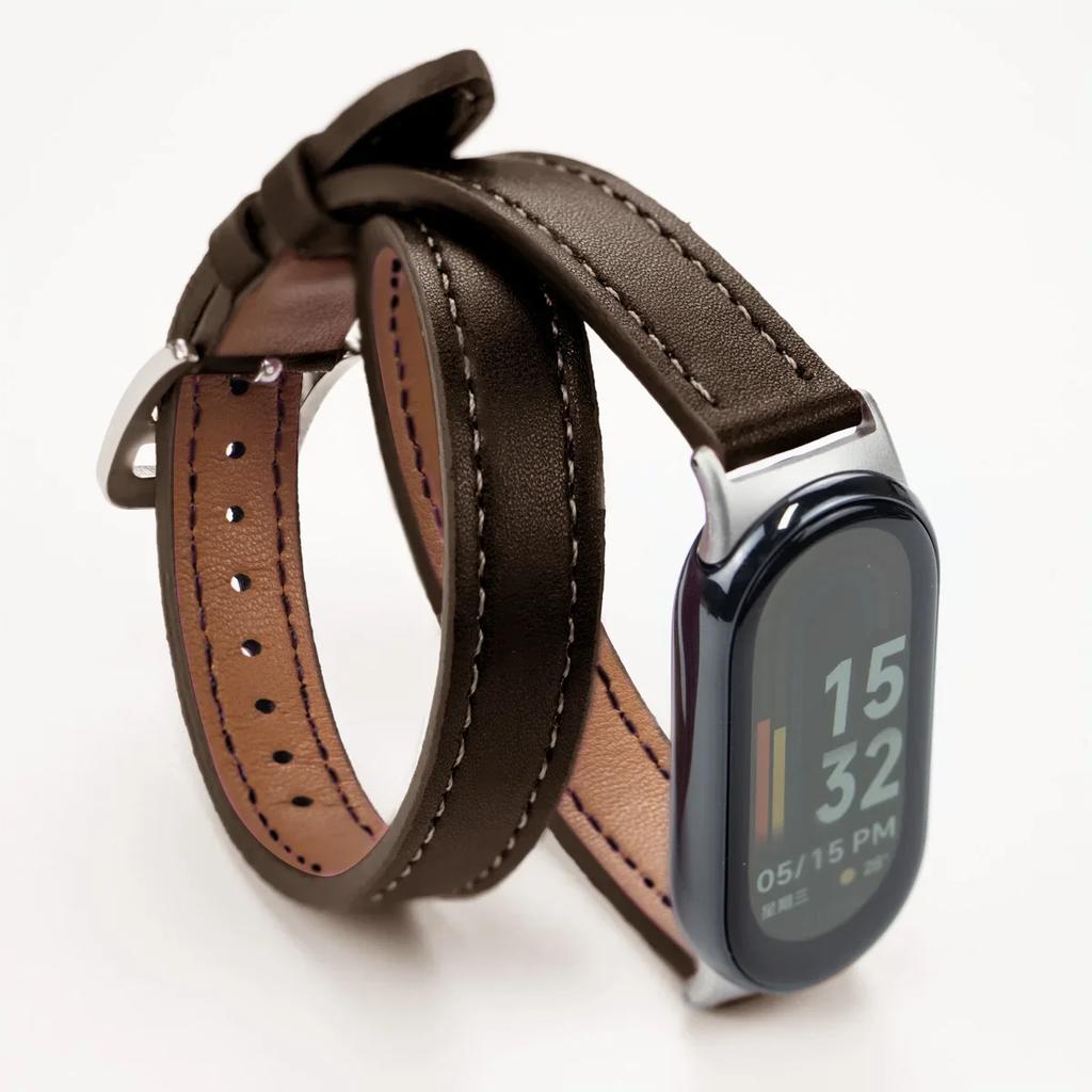 Для Mi Band 8 Ремешок Кожаный ремешок Для Xiaomi Mi Band 9 Ремешок на запястье Correa Часы Замена Miband 9 NFC Спортивный браслет Pulseira
