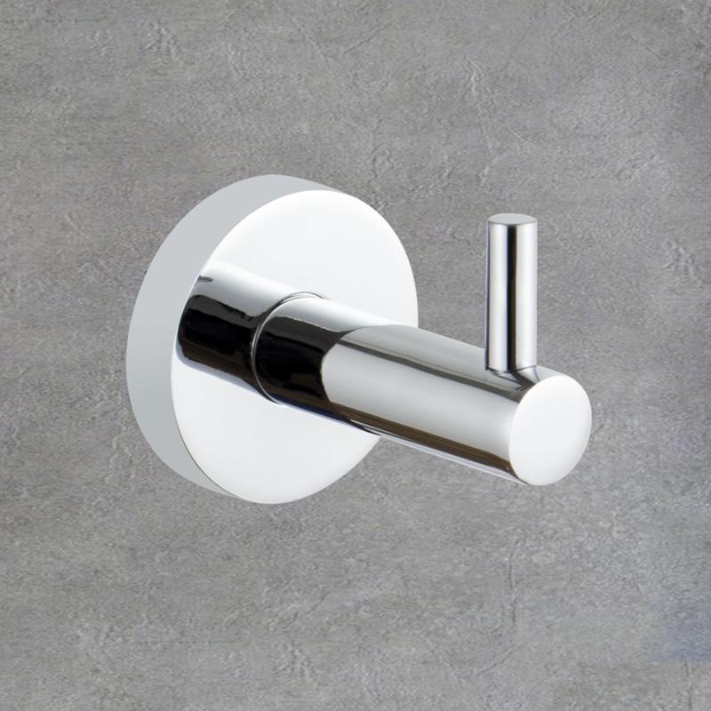 Stainless Steel Robe Black Hook Wall Mount Single Screw Towel Holder Bathroom Accessories Clothes Hook