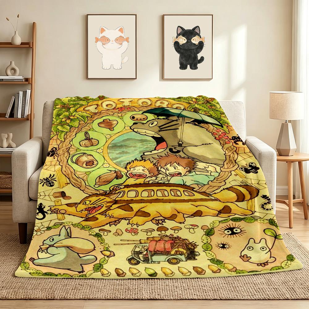 Neighbor Totoro Flannel Blanket Throw Blanket Soft Warm Sofa Bed Camping home Decor Unique Christmas Gift C9261726