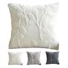 Plush Jacquard Pillow Cover, 3D Embossed Solid Color Cushion Case, 17.7 x17.7 Inch Anti-Static Soft Throw Pillow Cover, Modern Cozy Home Decor for