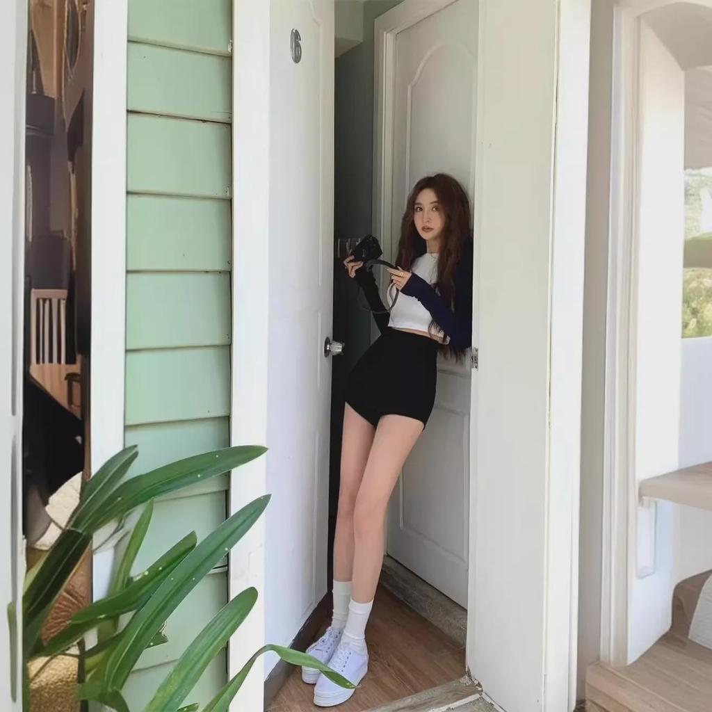 Женские черные узкие шорты с высокой талией - сексуальные летние шорты