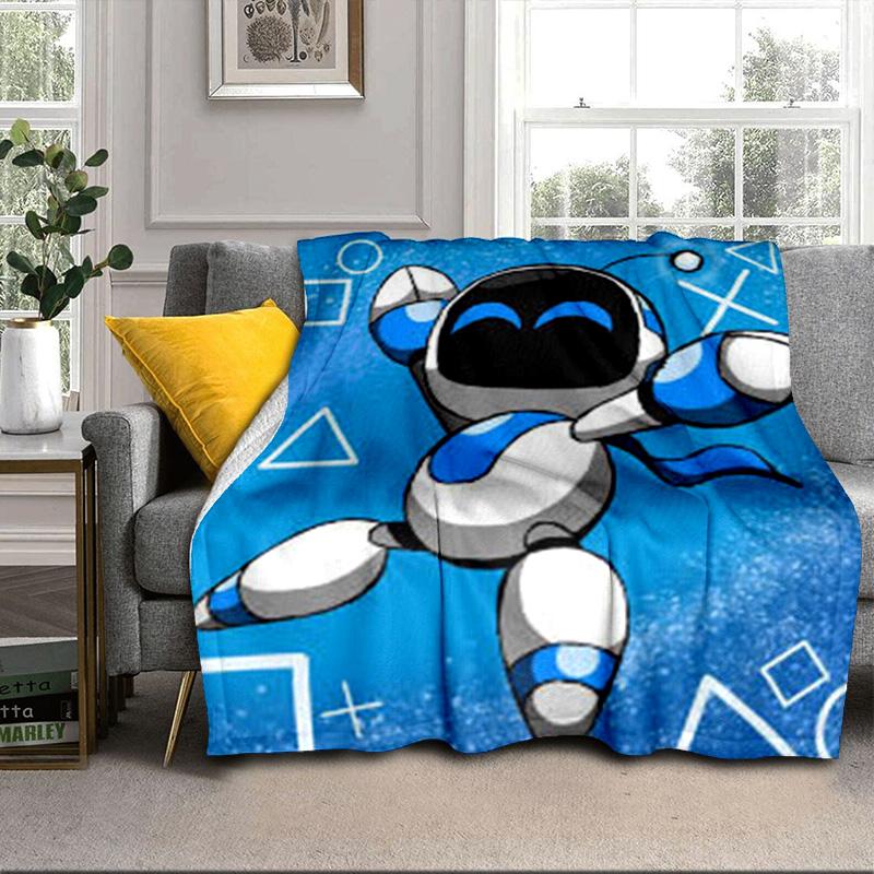 Space Adventure Astro Bot Portable Blanket/Soft Blanket Bedding Blanket Suitable for Travel Camping Living Rooms Offices Sofas Fan Gifts