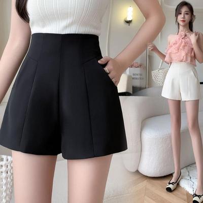 Женские шорты А-силуэта с высокой талией 2024: Летний Повседневный Свободный Широкие Штанины