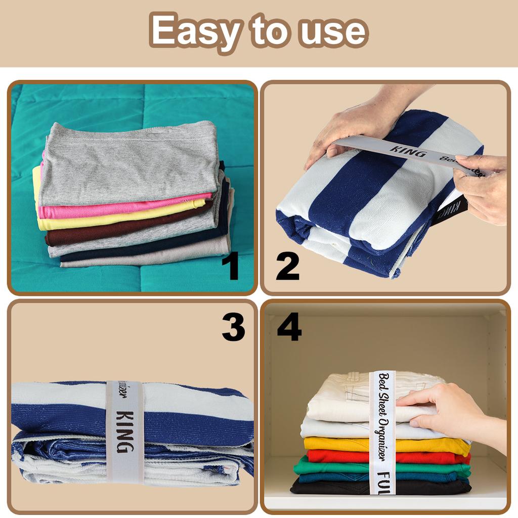 12Pcs Bed Sheet Organizer Bands Set Polyester Bed Sheet Organizer Elastic Polyester Bedding Straps King Full Twin Queen Label