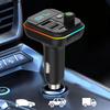 Автомобильный Быстрая зарядка Bluetooth 5.0 FM-передатчик PD Dual Player Music Type-C Цветной Ambient MP3 Light Прикуриватель USB