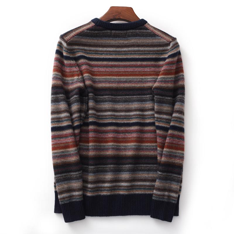 Men's Retro Striped Cashmere Sweater - 2022 Autumn/Winter Collection