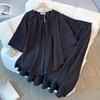 Новый летний модный и простой комплект с футболкой с коротким рукавом и юбкой с высокой талией для женщин размера плюс