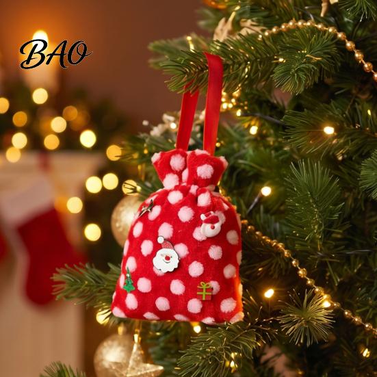 Velvet Party Favor Bags Christmas Plush Gift Bag with Drawstring, Soft Santa Sack for Candy Holiday Drawstring Apples Presents, Reusable Wrapping