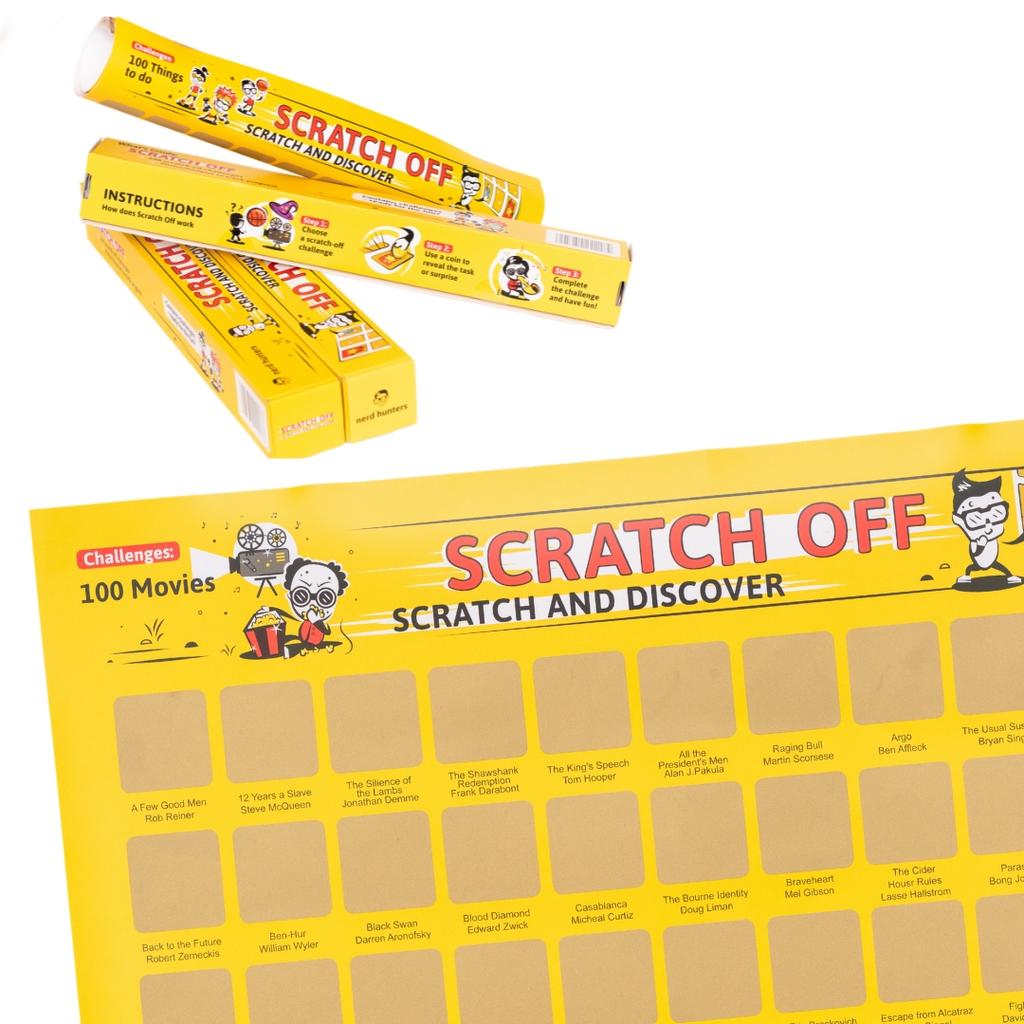 Scratch Off 100 Movies - Plakat Zdrapka 100 Kultowych Filmów A2