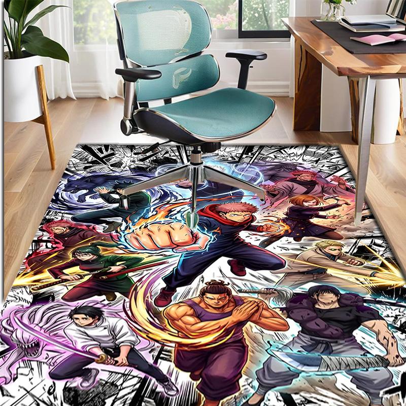 Jujutsu Kaisen Pattern Rug, Indoor/Outdoor Mat, for Picnic, Gameroom, Bedroom, Office, Living Room, Home Decor Carpet, Birthday Gift