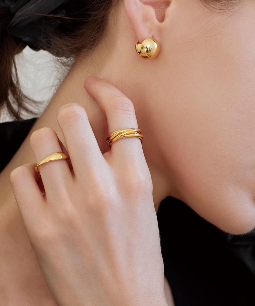 Слоированное кольцо Dmoment Ava (Позолоченное 14K)_2 Цвета