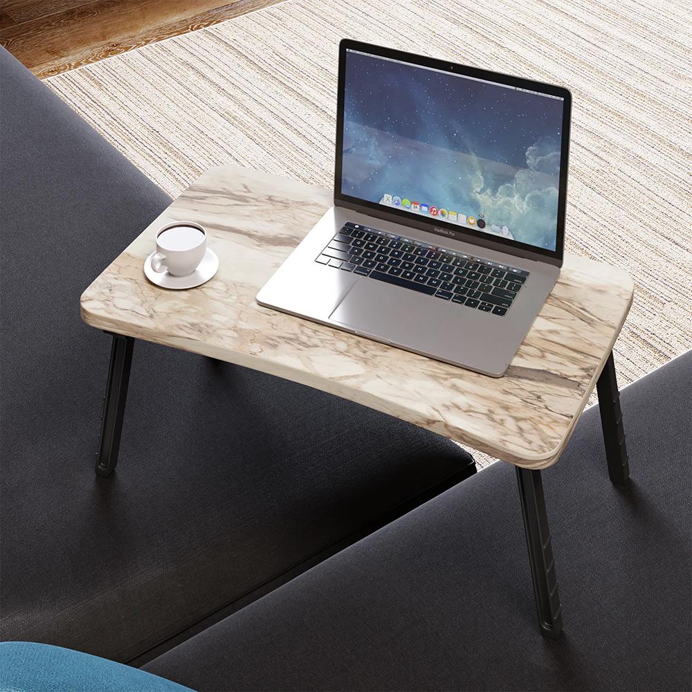 Складной столик-диван для ноутбука и кровати 59x35x24 см – Портативная подставка для коленей и подставка для монитора, деревянная столешница, не требует сборки