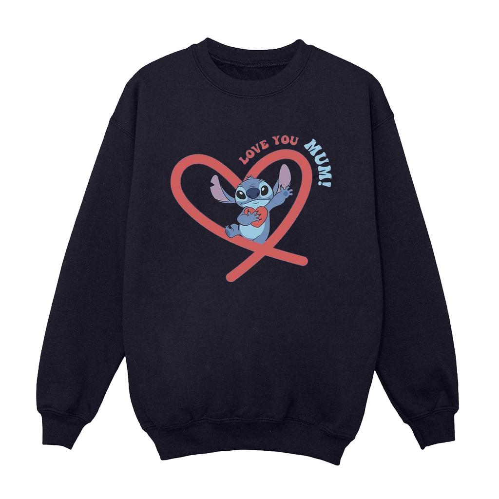 Disney Mens Lilo & Stitch Love You Mum Sweatshirt
